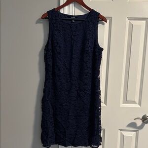 Chaps Navy Lace Dress